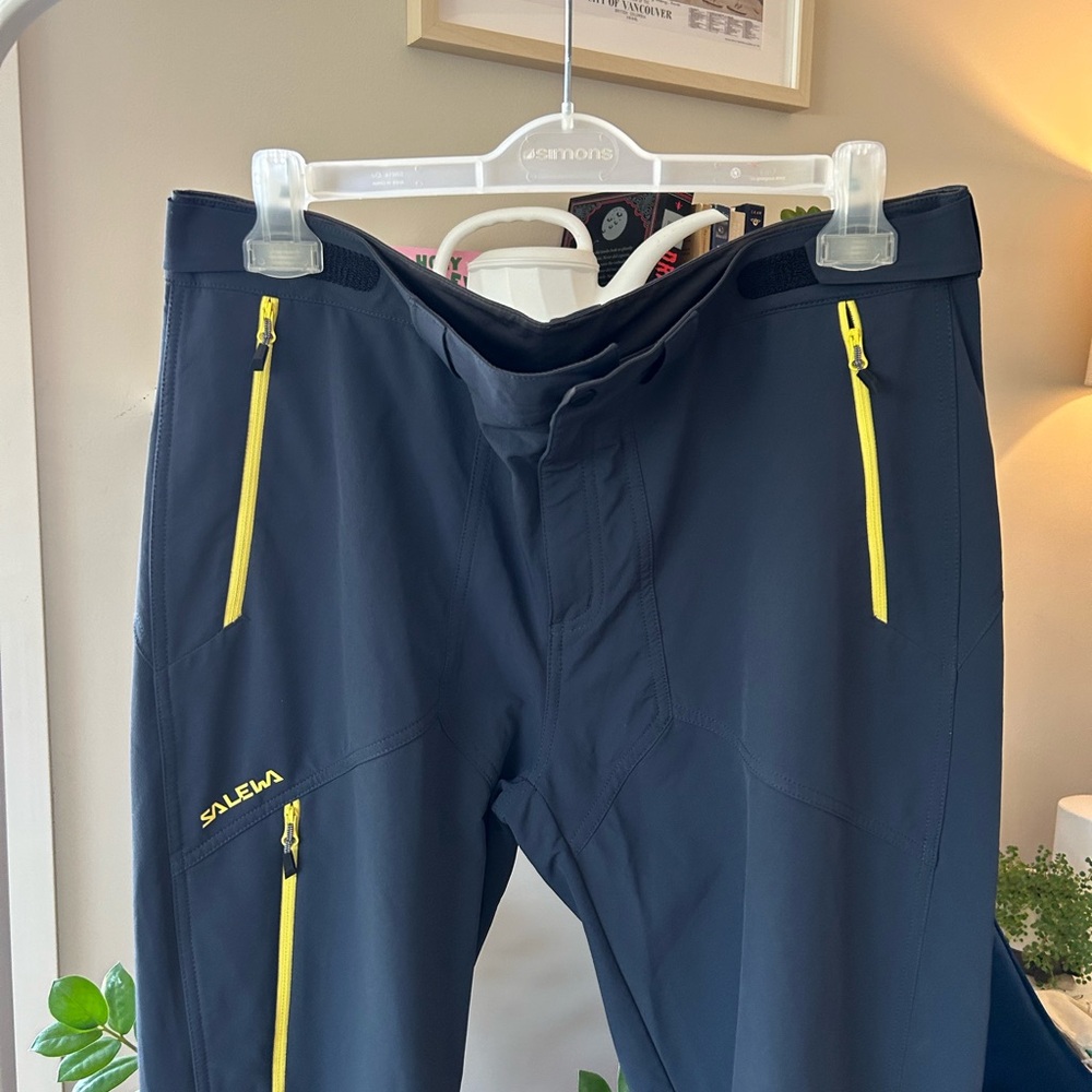 Salewa Grivola DST Blue Hiking Pants with Yellow Accents